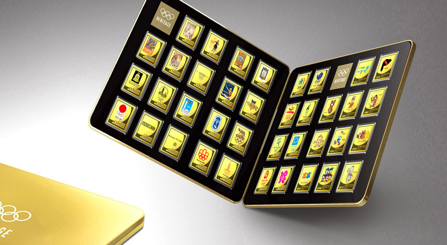 Pure Gold/Silver Commemorative Ingots of the Olympic Heritage Collection, Emblems and Mascots